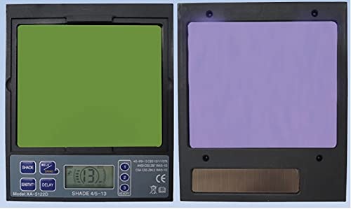 Filter cartridge of the Washington Alloy H800D-TC XL Hyper-view Auto Darkening Welding Helmet displaying shade settings for optimal welding conditions.