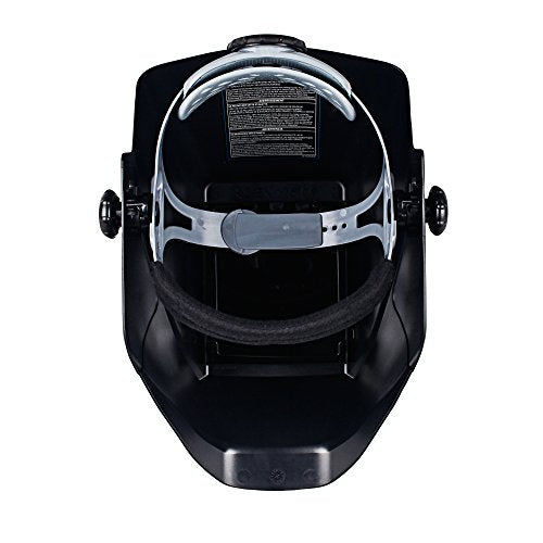 Interior view of the Jackson Safety Jackson 15134 W10 HSL 100 Black Passive Welding Helmet showing the adjustable headgear for comfort during welding.