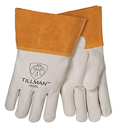 John Tillman 1350-XL Heavy Duty MIG/TIG Welding Gloves, X-Large, featuring durable cowhide material with Kevlar stitching and a long cuff for enhanced protection in welding tasks.