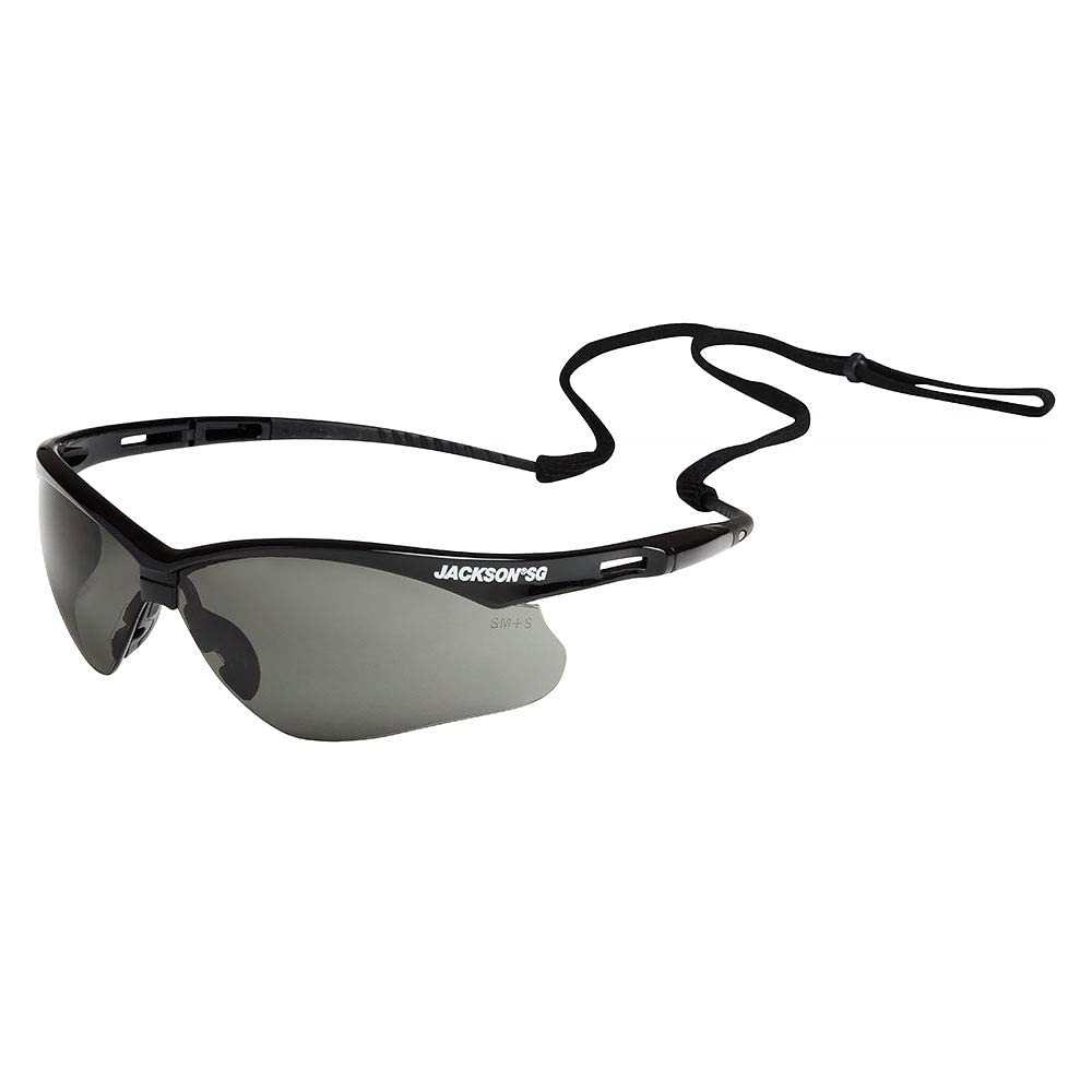 Jackson Safety 50006, SG Black Frame, Grey Lens, Safety Glasses, Pack of (12)