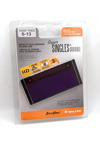 User-friendly design of the ArcOne SS240V Horizontal Single Auto-Darkening Lens, showcasing the 5.25 sq. in. viewing area with optimal clarity, perfect for those in need of a reliable horizontal auto-darkening lens by Arc One.