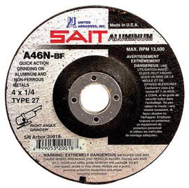 Sait 20062, 4 1/2" X 1/4" X 7/8" A46N Aluminum Grinding Wheel, Pack of (25)