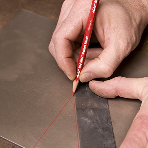 Markal 96100 Red-Riter Welders Pencil for Torch-Resistant Marks During Metal Layout and Fabrication, Red (Pack of 12) Made in USA