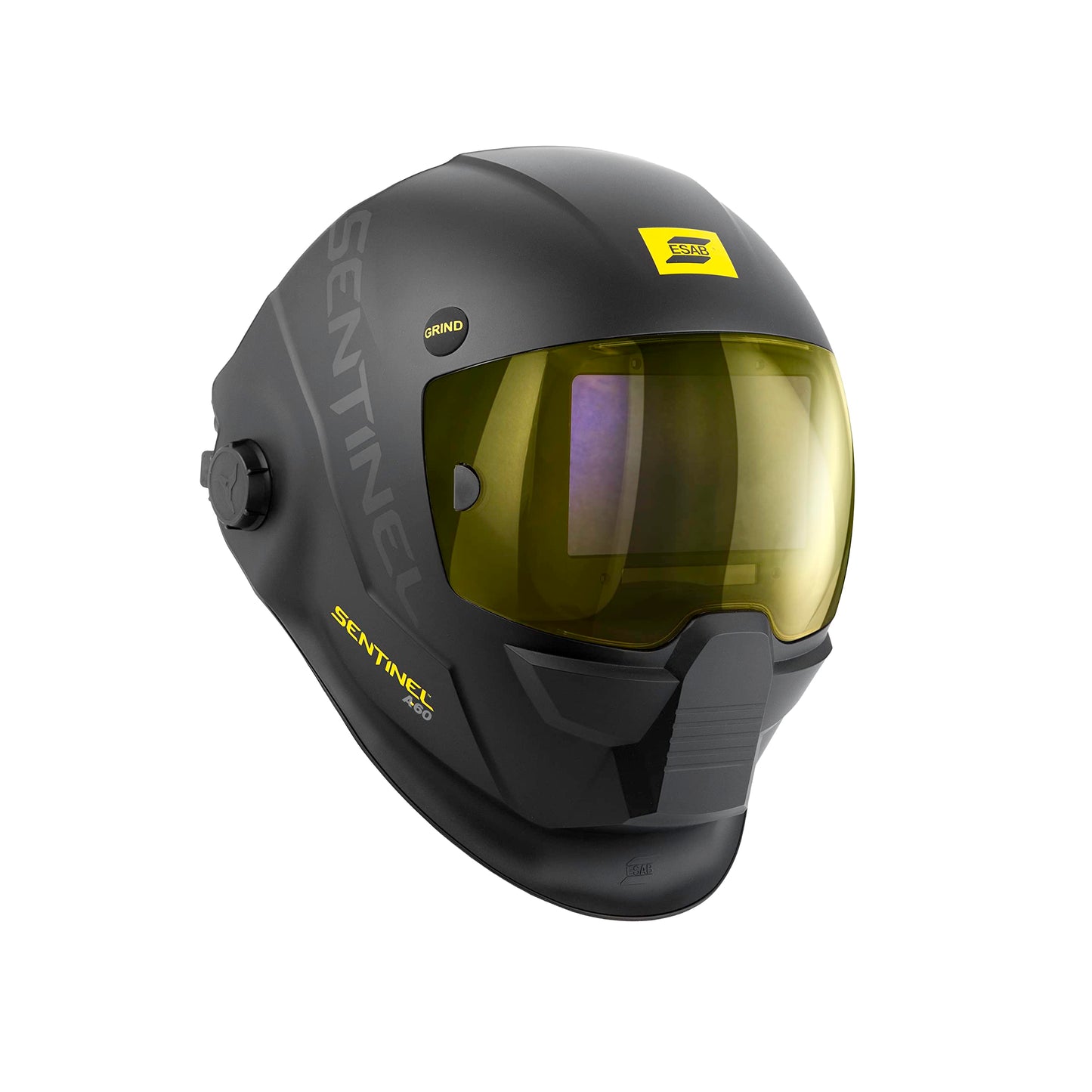 Close-up of ESAB 0700600860 Sentinel A60 Welding Helmet's auto-darkening filter showcasing True Color clarity.