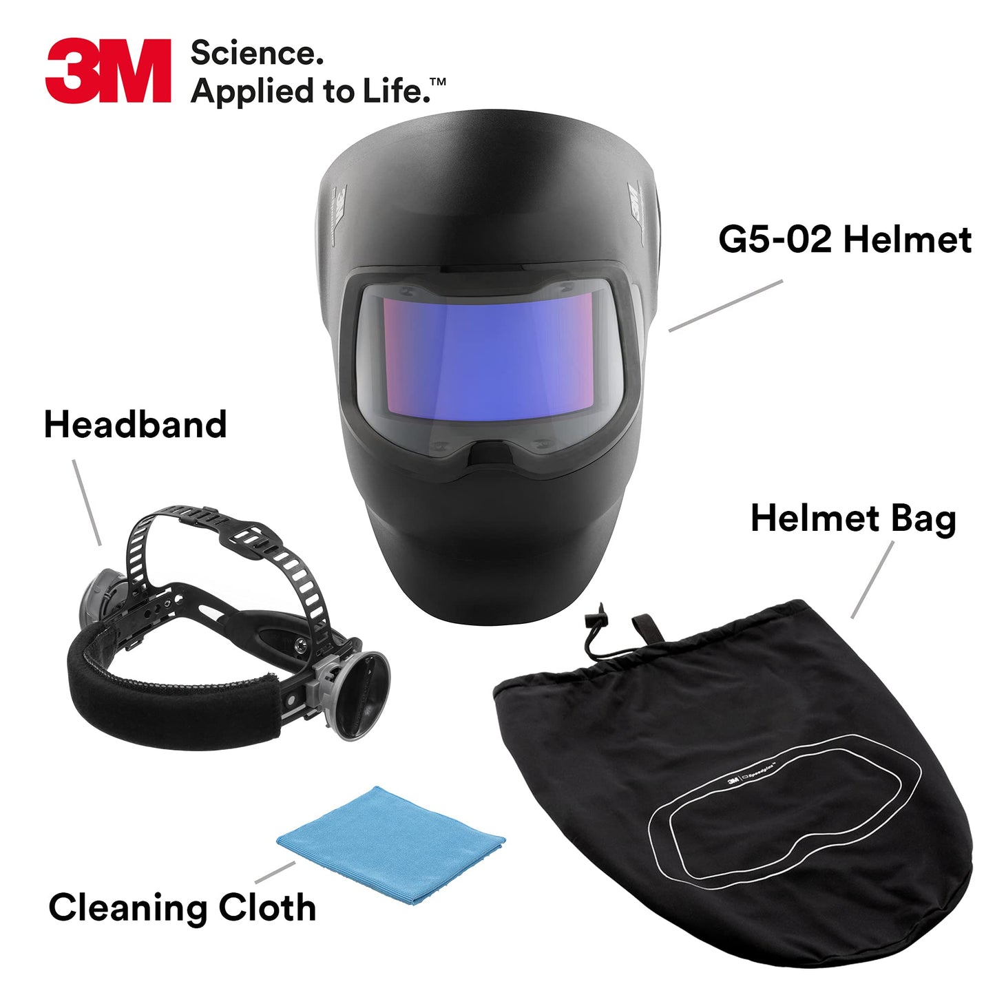 3M Speedglas G5-02 Auto Darkening Welding Helmet showcasing its ergonomic design and advanced Natural Color Technology for enhanced clarity.