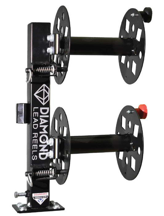 Diamond Lead Reel SBD12BLK, 12" Heavy Duty Double Welding Cable Reel W/Swivel Base
