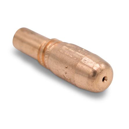 Close-up of Bernard AccuLoc-S Contact Tip (Pack of 10) for .023" wire size, produced by Miller Electric Mfg. Perfect contact tip for welding tasks.
