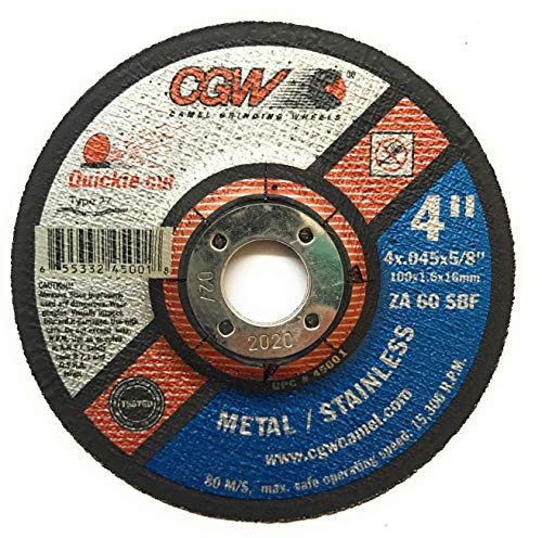CGW 45001, Cut-Off Wheel 4" x 5/8", Type 27, Pack of (25)