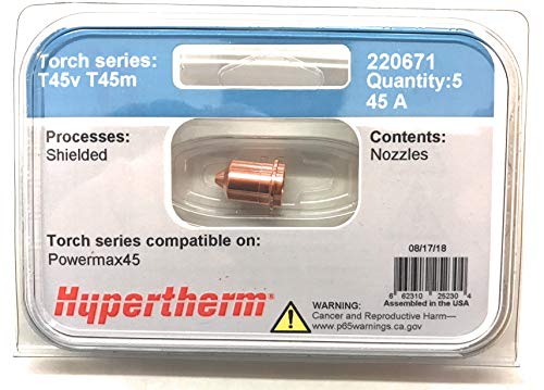 Hypertherm 220671 Nozzle: Pmx45 - High-quality plasma cutting nozzle for superior results in Hypertherm plasma cutting systems.