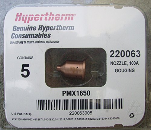Hypertherm 220063 Powermax Nozzle designed for plasma cutting nozzle efficiency.