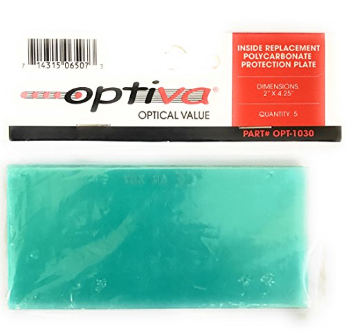 Arc One OPT-1030 Optiva Inside Cover Lens 2" x 4.25" pack of 5, showcasing a durable polycarbonate protection plate ideal for welding hoods by Arc One.