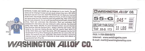 Washington Alloy THF-55G-173, Metal-Cored Mig Wire .045 X 33 LB. Spool