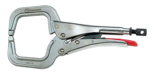 Strong Hand Tools PR115 11" Locking C-Clamps featuring a round tip, 4" opening, and 3-1/4" throat depth, ideal for professionals and DIY enthusiasts.