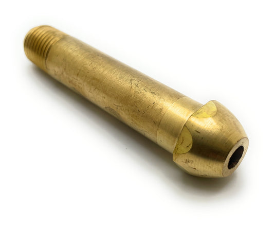 Western Enterprises 15-3SF Brass Regulator Inlet Nipple with Filter, 1/4" NPT for Gas Regulators, featuring a durable brass construction for reliable connections.