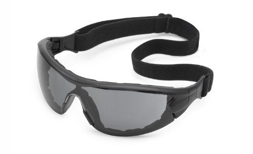 Gateway Safety 21GB78 Swap Wraparound Goggle featuring gray anti-fog lens and black frame, designed for optimal UV protection and adjustable fit for enhanced safety.
