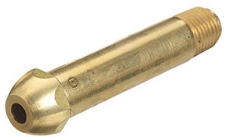 Western Enterprises 15-3CV Check Valve Nipple, featuring CGA-580 and CGA-510 connections, depicted in a close-up view of the brass construction.