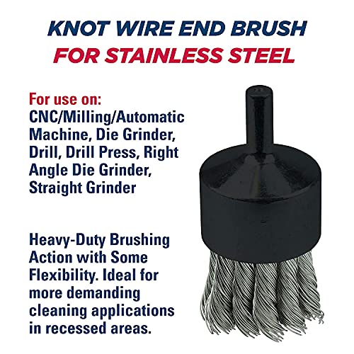 Weiler, 10031, 1-1/8-Inch Stainless Steel Knot Wire END Brush .014-Inch, Pack of (10)