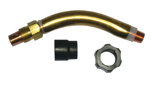 BERNARD QT3-45 Q Gun Tube Assembly showing a 45-degree gas nozzle with a sturdy hand-tightened nut for easy installation and optimal gas flow.