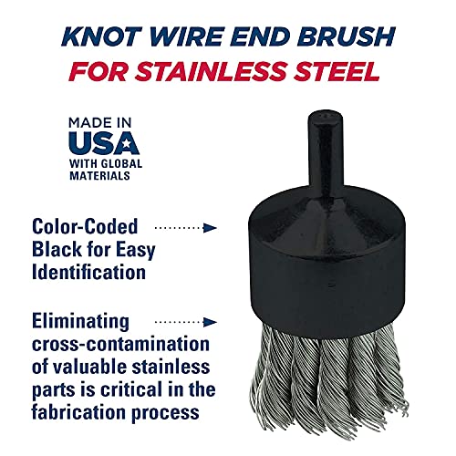 Weiler, 10031, 1-1/8-Inch Stainless Steel Knot Wire END Brush .014-Inch, Pack of (10)