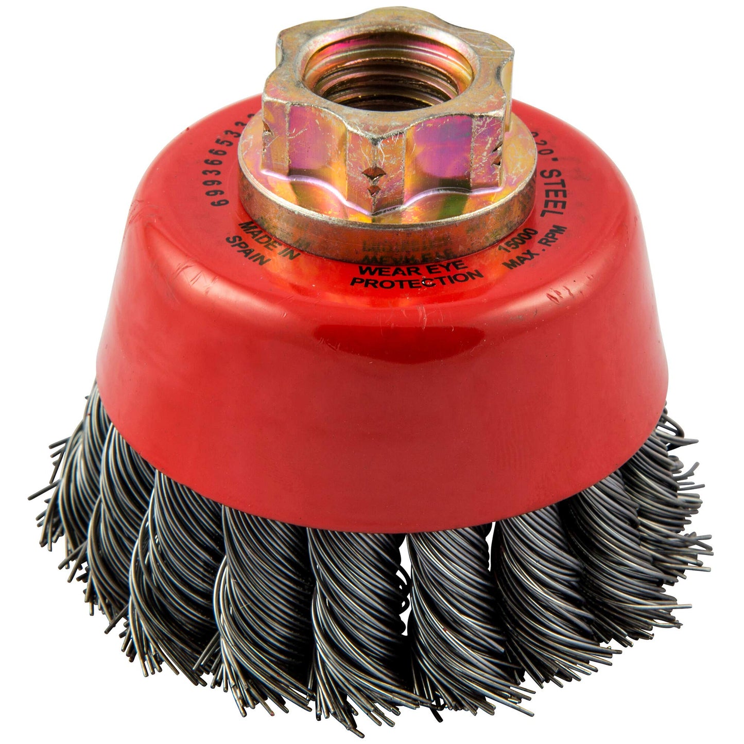 Norton 53336 Knotted Wire Cup Brush, Carbon Steel 2-3/4" X 5/8"-11 Arbor, Single Row, 0.020" (Pack of 1)