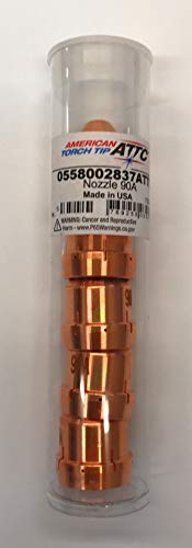 Pack of 5 American Torch Tip 0558002837ATTC ESAB Style Nozzle 90A, essential esab nozzle replacement for welder reliability.