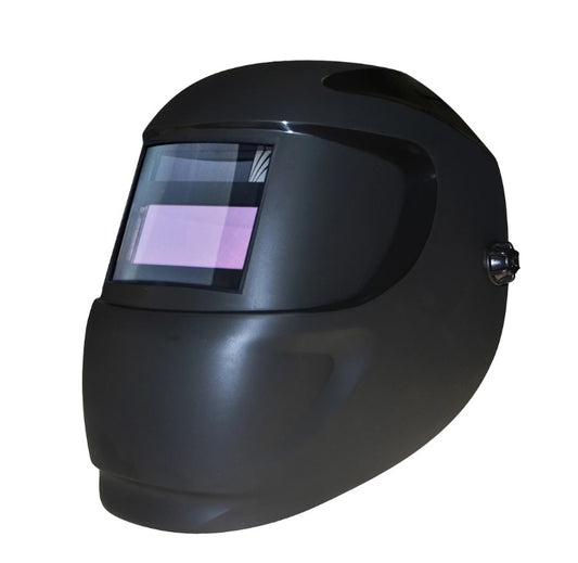 ArcOne 1000F-0100 Professional Grade Welding Helmet Carrera Shell with 1000F Auto-Darkening Filter in Black, designed for optimal UV/IR protection and lightweight comfort for welders.