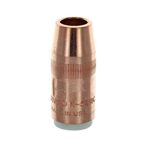 Bernard Model N-5818C Large Centerfire Nozzle for Q-Gun Series MIG Guns, designed with a 5/8" bore and 1/8" recess, suitable as a large centerfire nozzle for welding applications.