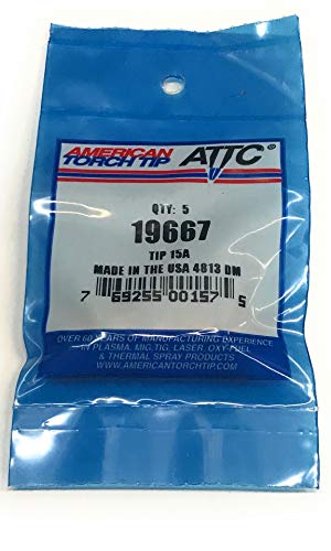 Pack of 5 American Torch Tip 19667 ESAB Style Tips designed for optimal performance in plasma cutting applications using ESAB plasma cutting tips.