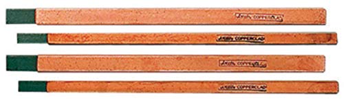 Arcair Model 35-099-003 3/8" X 12" DC Copperclad Flat Arc Gouging Electrode, 50 Pack by Weldmark, showcasing a set of copperclad electrodes designed for superior conductivity and precision in metalworking applications.