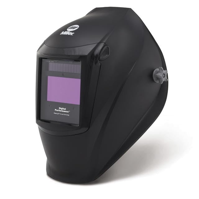 Miller 296757 Digital Performance Black ClearLight 4x welding helmet, an example discussed in the helmet selection guide.