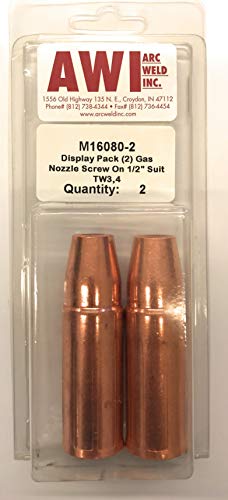 M16080-2 Lincoln Style Fixed Nozzle - 1/2" Bore - Pack of 2 - Arc Weld by Masterweld
