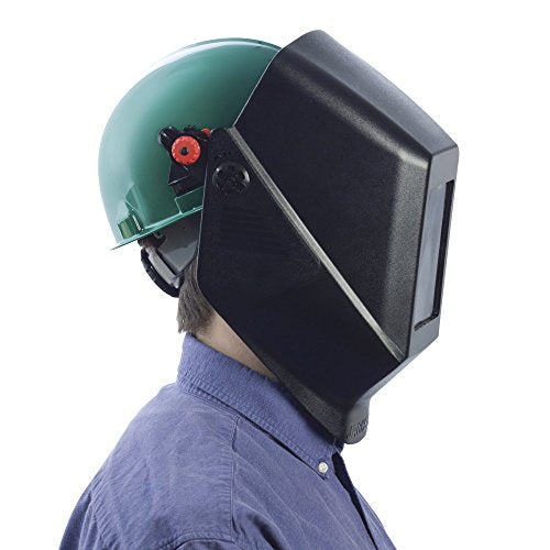 Detailed image of the Jackson Safety welding helmet adapter highlighting its locking mechanism, illustrating its role as a critical welding helmet accessory.