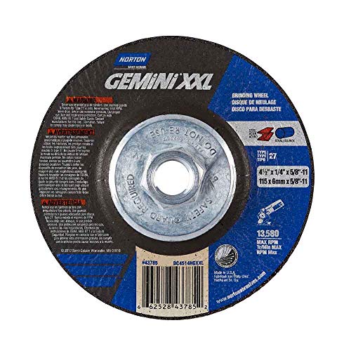 Norton 43785, 4.5" x 1/4" x 5/8-11 in. Gemini XXL, Pack of (10)