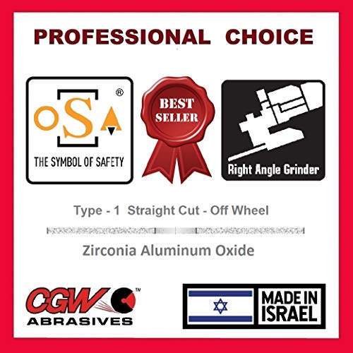 CGW Abrasive CGW 35517 Metal Cut Off Wheel, Ideal for Precision Metal Cutting, 6" X .045" X 7/8", Box of 25