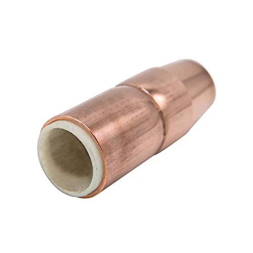 Close-up of Miller AccuLock S Large Thread-On Nozzle from Bernard Welding, illustrating the flush tip design for optimal Miller nozzle replacement in Mig consumable setups.