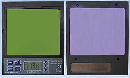 Filter cartridge of the Washington Alloy H800D-TC XL Hyper-view Auto Darkening Welding Helmet displaying shade settings for optimal welding conditions.