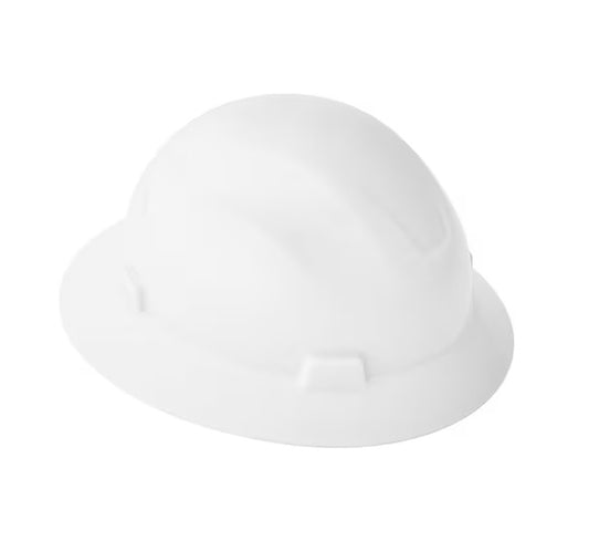 Jackson Safety 20800, White Full Brim Hard Hat - 4-Point Rapid Ratchet Suspension