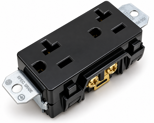 Miller 291785 20A 125V 5-20R Duplex Grounded Receptacle Black
