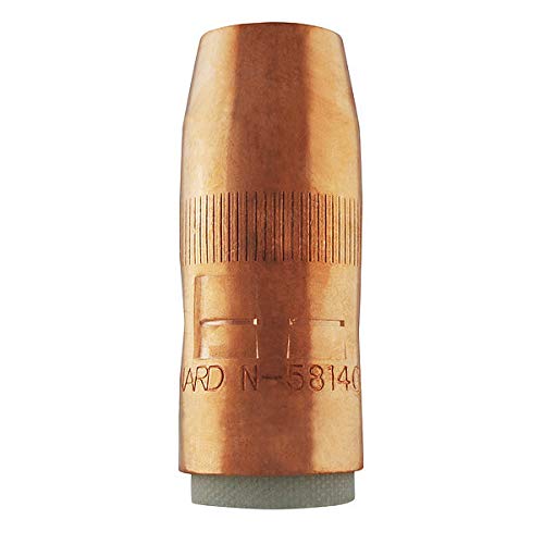Bernard N-5814C, 5/8" Bore Nozzle, 1/4" Recessed, Centerfire, Pack of 10 - perfect for MIG guns, featuring a 1/4 recessed nozzle design.