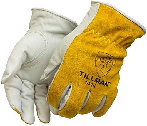 Tillman 1414 Top Grain Leather Driving Gloves in XXL size, featuring a B Grade top grain cowhide palm and a split leather back, ideal for durability and comfort.