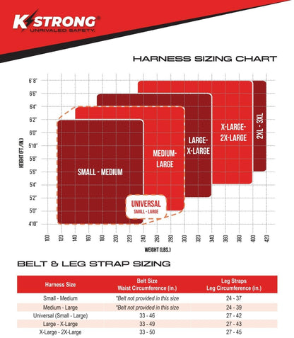 KStrong UFH10332G Kapture 5-Point Full Body Harness ANSI, L-XL