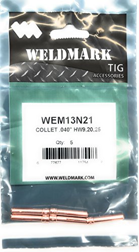 Weldmark TIG Collet #9, 20, 25 Torch Pk = 5 (13N21 - .040")