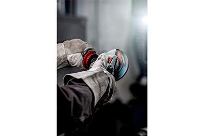 Metabo W11-125 Quick 9.6-Amp 5-Inch Angle Grinder equipped with a new mechanical disc brake system for safety.