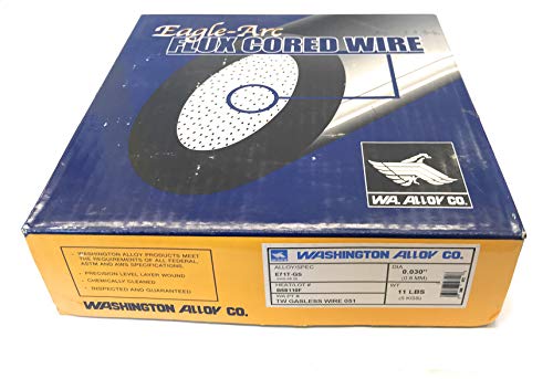 Washington Alloy E71T-GS Gasless Mig Welding Wire 11 LB. Spool with .030 diameter, ideal for thin gauge steel welding, marketed as gasless mig welding wire, known for its smooth arc and minimal spatter, categorized under Mig Wire.