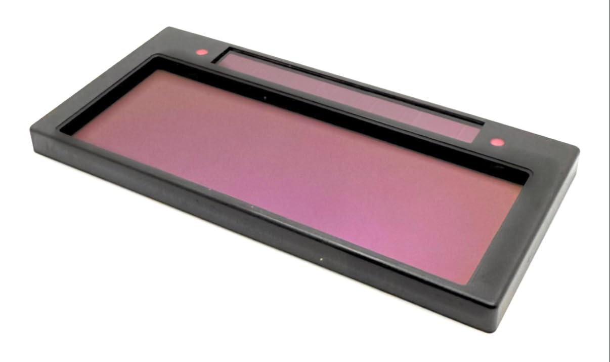 ArcOne SS240V Horizontal Single Auto-Darkening Lens, 2 x 4" with Grind Mode HD, featuring a shade range of 6-13, ideal for welding and grinding tasks, a horizontal auto-darkening lens by Arc One.