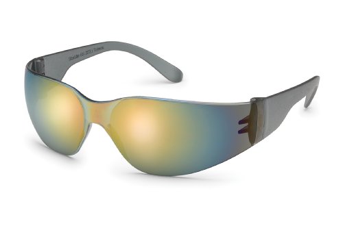 Starlite Safety Glasses, Gray Temple, Red Mirror Lens, Ultra Lightweight, 461M