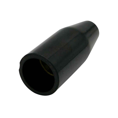 Close-up view of Miller Electric NS-MFLX gasless welding nozzle, featuring plastic material and threaded connection.