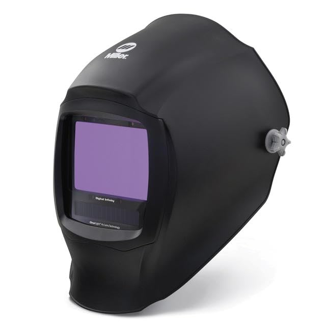 Miller Digital Infinity™ Black, ClearLight 4X - Auto Darkening Welding Helmet for Men with Light State and 4 Arc Sensors - Welding Mask with 13.4 sq. in. Viewing Area - Lightweight Welding Hood