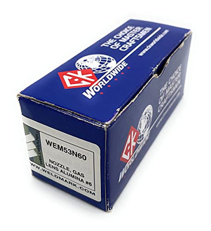 Weldmark By CK Alumina Nozzle For Small Gas Lens Torch # 9, 20, 25 PK = 10 (53N60-3/8")