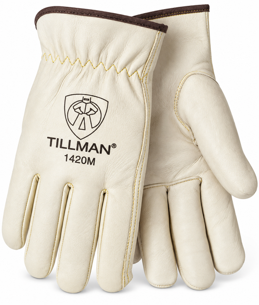 Tillman 1420M Medium Top Grain Cowhide Leather Drivers Gloves Pearl 1 Pair